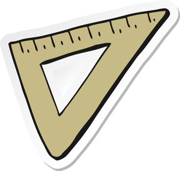 sticker of a cartoon set square png