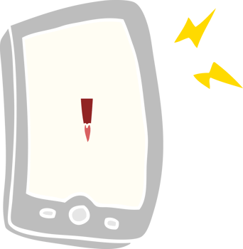 cute flat color style cartoon mobile phone png