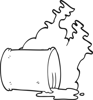 hand drawn black and white cartoon spilled chemicals png