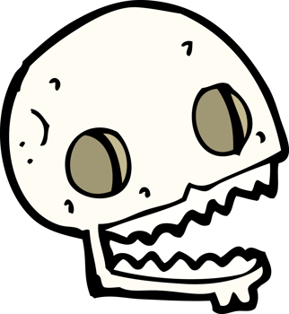 cartoon spooky skull png