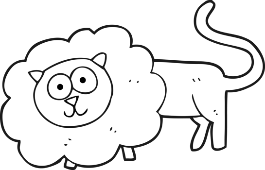 hand drawn black and white cartoon animals png