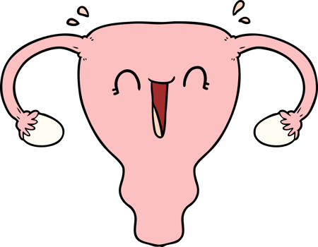 cartoon happy uterus png