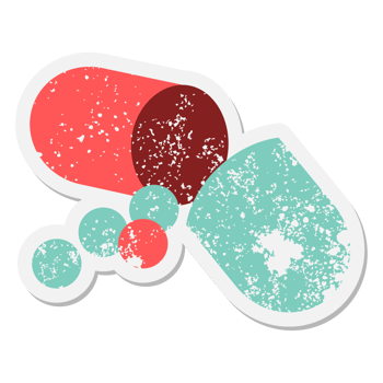 antibiotic capsule grunge sticker png