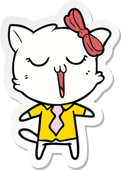 sticker of a cartoon cat png