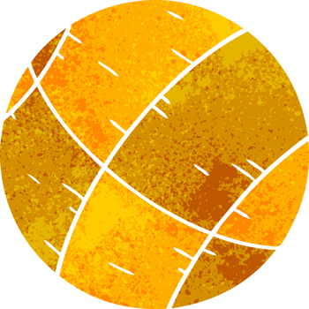 hand drawn retro cartoon doodle of a basket ball png