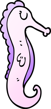 cartoon doodle sea horse png