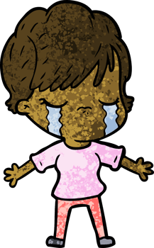 cartoon woman crying png