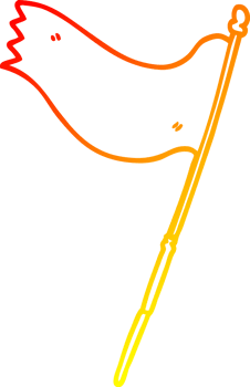 warm gradient line drawing of a cartoon blue flag png