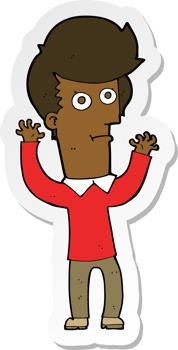 sticker of a cartoon shocked man png