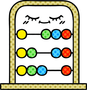 comic book style cartoon of a abacus png