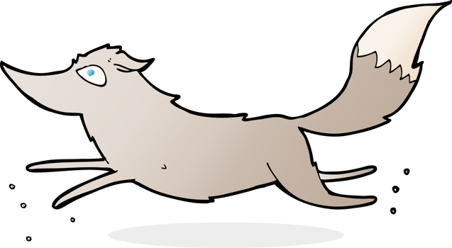 cartoon wolf running png