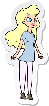 sticker of a cartoon pretty girl png