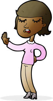 cartoon woman ignoring png