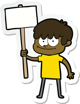 sticker of a happy cartoon man png