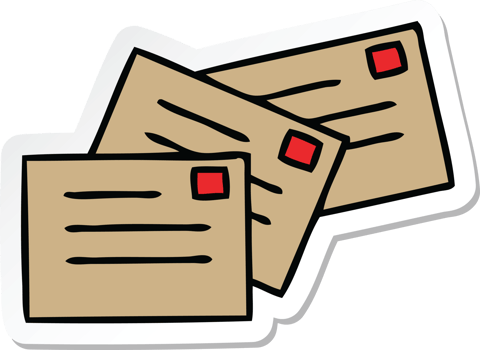 sticker of a cute cartoon stamped letters png