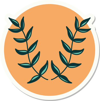 sticker of tattoo in traditional style of a laurel png