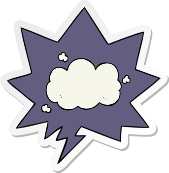 cartoon cloud with speech bubble sticker png