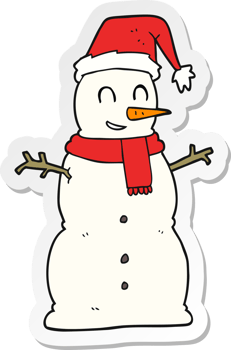 sticker of a cartoon snowman png