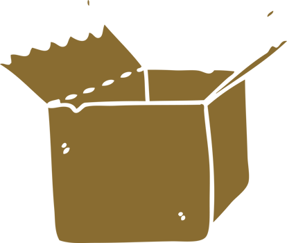 hand drawn quirky cartoon open box png