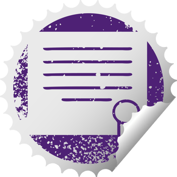 distressed circular peeling sticker symbol of a work diploma png