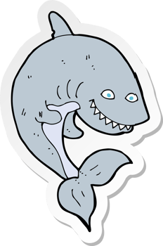 sticker of a cartoon shark png