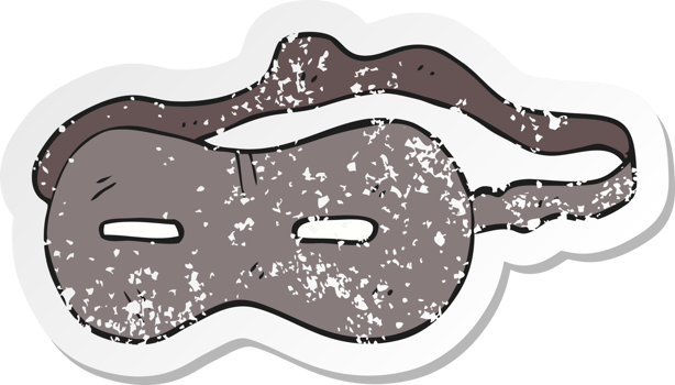 retro distressed sticker of a cartoon mask png