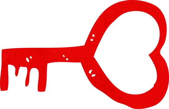 cartoon heart shaped key png