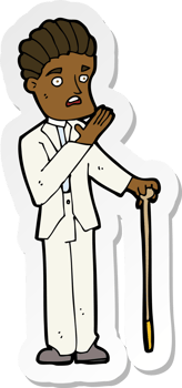 sticker of a cartoon shocked gentleman png