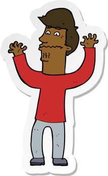 sticker of a cartoon nervous man png