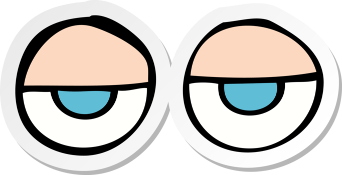 sticker of a cartoon eyes png