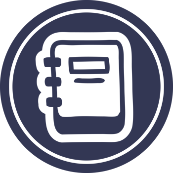 note book circular icon symbol png