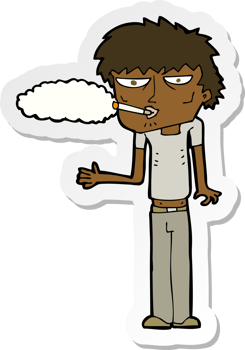 sticker of a cartoon smoker png
