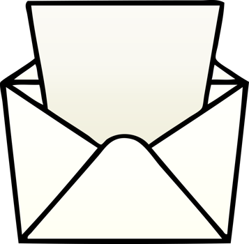 gradient shaded quirky cartoon letter and envelope png