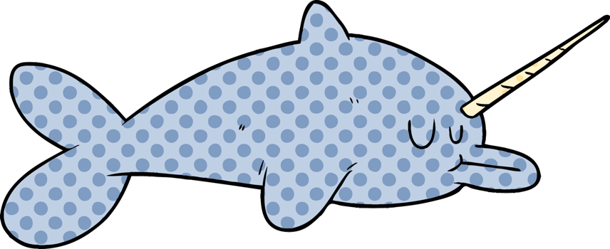 cartoon narwhal drawing png