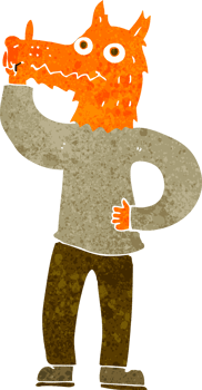cartoon fox man with idea png