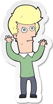 sticker of a cartoon shocked man png