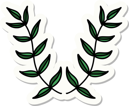 sticker of tattoo in traditional style of a laurel png