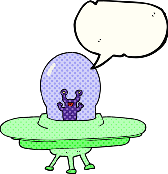 drawn comic book speech bubble cartoon alien spaceship png