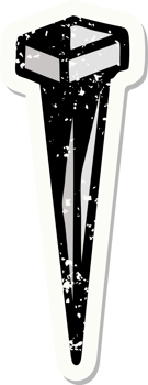 distressed sticker tattoo in traditional style of iron nail png