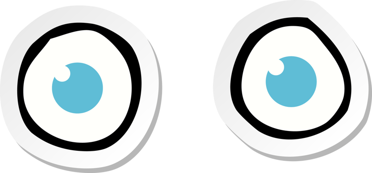 sticker of a cartoon eyes png