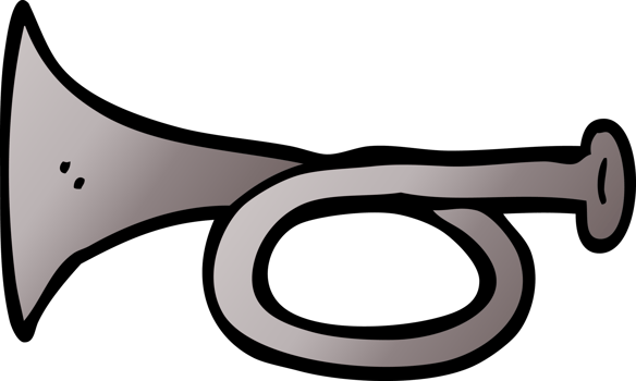 cartoon doodle metal trumpet png
