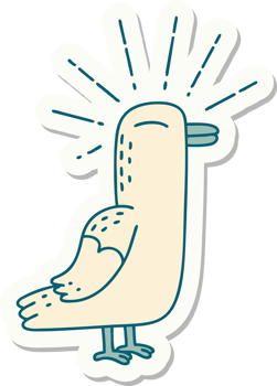 sticker of a tattoo style seagull bird png