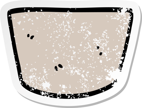 distressed sticker of a cartoon pot png
