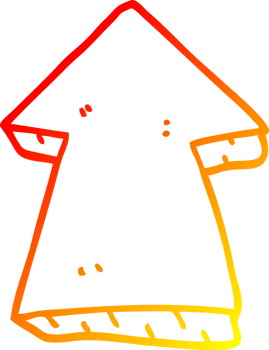 warm gradient line drawing of a cartoon pointing arrow png