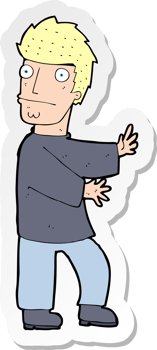 sticker of a cartoon nervous man png