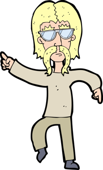 cartoon hippie man wearing glasses png