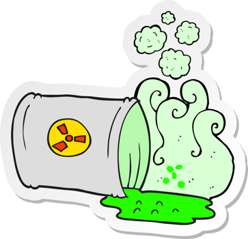 sticker of a cartoon nuclear waste png