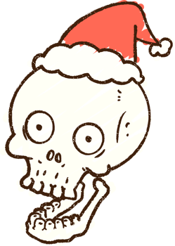 Festive Skull Chalk Drawing png