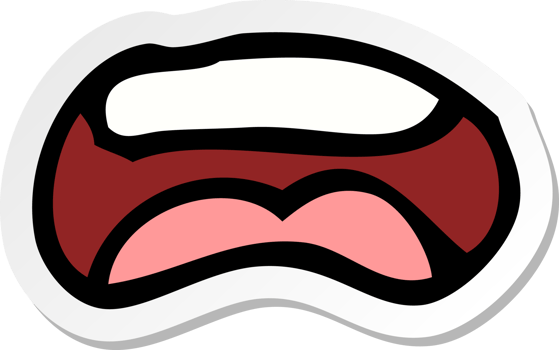 sticker of a cartoon mouth png