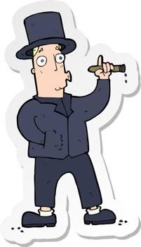 sticker of a cartoon smoking gentleman png